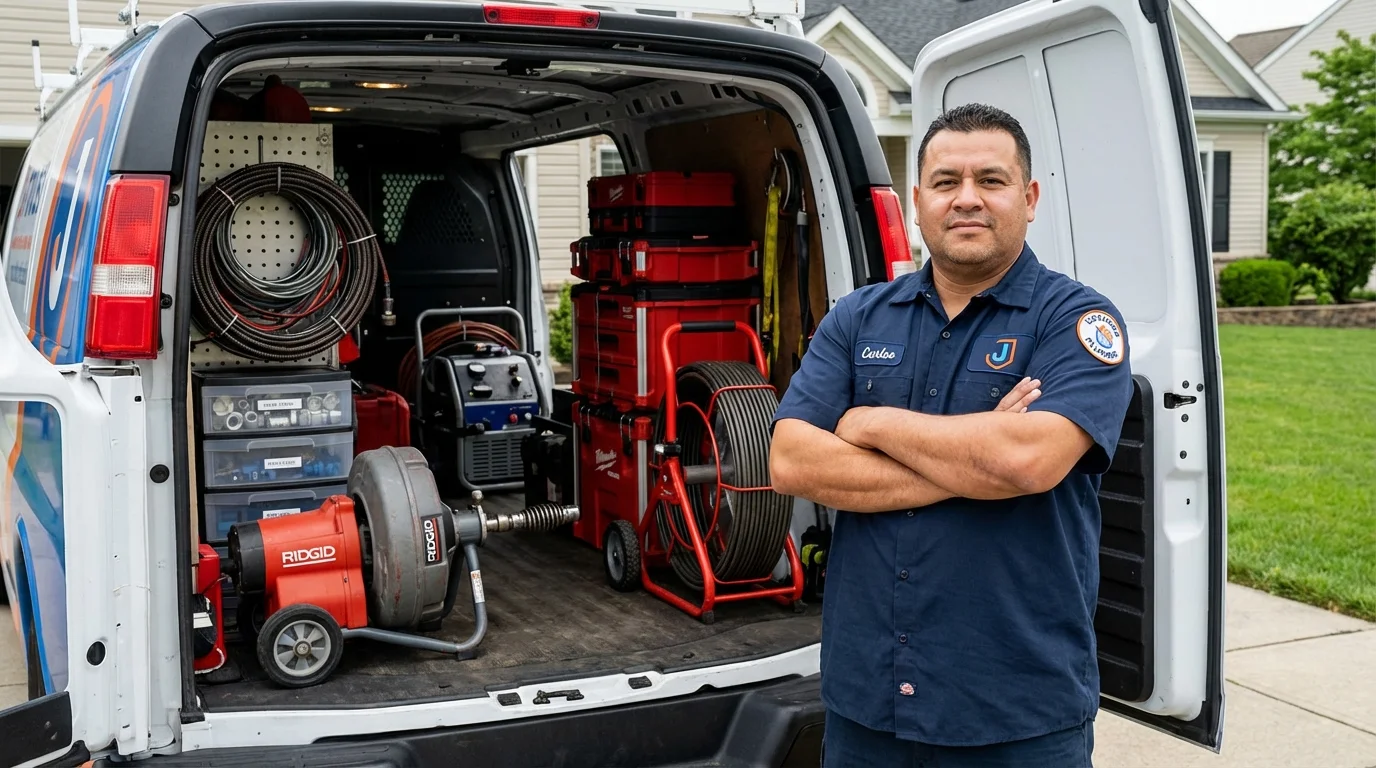 Professional drain cleaning equipment and Johns Plumbing LLC plumber in Hot Springs Village