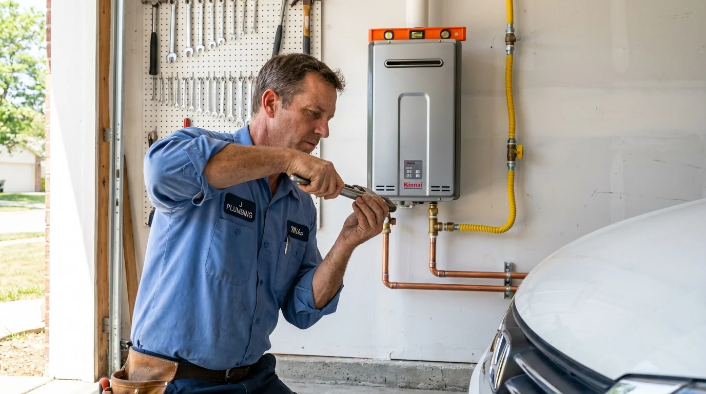 Tankless water heater installation by a Johns Plumbing LLC plumber in Hot Springs Village